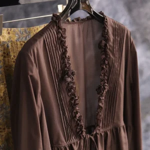 Elegant Original Design Silk Open Cardigan with Belt Floral Lace Hemline Long Sleeve V-Neck Women's Summer Breathable Shirt - AliExpress Shirts & Blouses