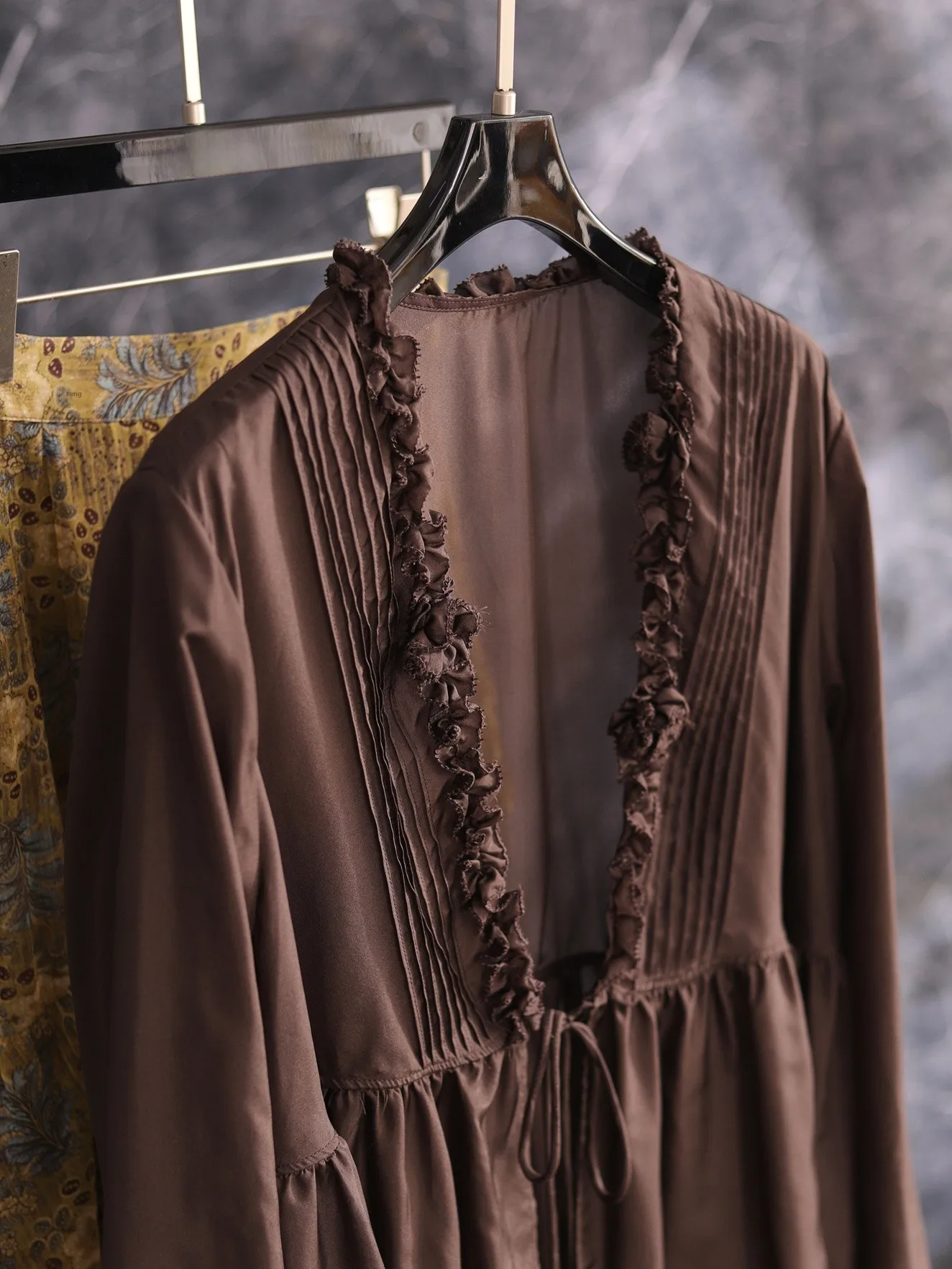 Elegant Original Design Silk Open Cardigan with Belt Floral Lace Hemline Long Sleeve V-Neck Women's Summer Breathable Shirt - AliExpress Shirts & Blouses