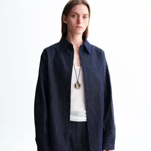 Natural  Cotton Adjustable Waistline Denim Shirt Original Bull Color Loose Fit Women's Long Sleeve Button up Shirt - AliExpress Shirts & Blouses