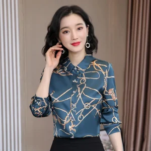 Women's Long Sleeve Silk Shirt 2026 New Korean Style Casual Printed 92% Mulberry Silk Blouse Slim Fit Comfortable Breathable Top - AliExpress Shirts & Blouses