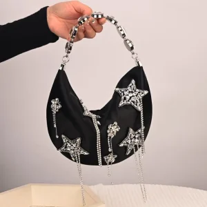 French Light Luxury Women's Bag With Diamond Studded Tassel Decoration Personalized High-end Feeling, Banquet Party Shoulder Bag - AliExpress Women's Handbags