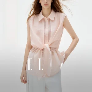 Elle Summer 2026 Knot Twist Sleeveless Unique Shirt Women's Fashionable Shirt Casual Commute Style Loose Fit Mid-Length - AliExpress Shirts & Blouses