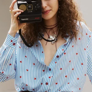 BirdTree 16MM 100%Real Silk Elegant Shirt,Women Retro Stripe Print,Long Sleeve Loose Commute Blouse,2026 Spring New T42123QD - AliExpress Shirts & Blouses