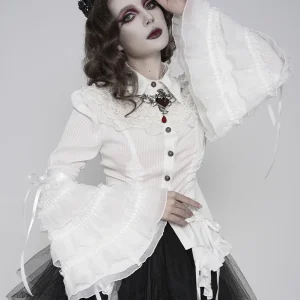 Gothic Devil Fashion Shirt with Flounce Sleeve Long Sleeve Striped Polyester Women's Fashionable Spring Shirt SHT159 - AliExpress Shirts & Blouses