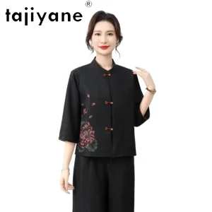TAJIYANE 100% Real Mulberry Silk Blouse for Women Xiangyun Sha Hand-Printed Shirts Elegant Summer Tops 2026 Woman Clothes одежда - AliExpress Shirts & Blouses