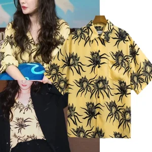 Fashionable Yellow Hawaiian Beach Flower Shirt Short Sleeve Women's Summer Shirt EXJR Straight Tube  Collar Regular Length - AliExpress Shirts & Blouses