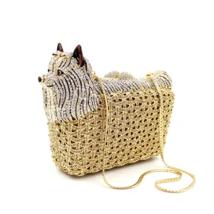 Handmade Crystal Doggie Design Metal Embellished Clutch Bag  Shaped Handbag for Women Sparkling Diamond Dinner Bag - AliExpress Women's Handbags