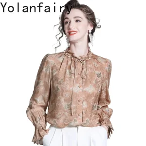 YOLANFAIRY 40% Mulberry Silk 52% Viscose Shirts Woman Clothing 2026 Summer Elegant Luxury Shirt Womens Tops Jacquard Blouse - AliExpress Shirts & Blouses