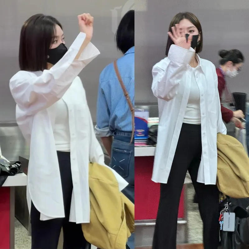 EXJR Loose Oversize Long Sleeve White Shirt Women's Casual Style Cotton Fashionable Lazy Style Mid-Length Shirt - AliExpress Shirts & Blouses