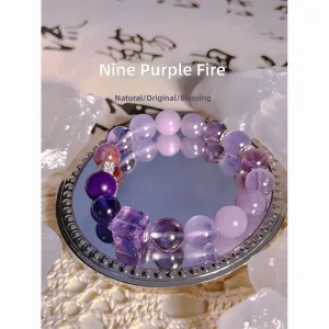 Nine Purple Leaving Fire, Original Natural Amethyst Ghost Asai Bracelet Duobao Bracelet Women's - AliExpress New Headwear