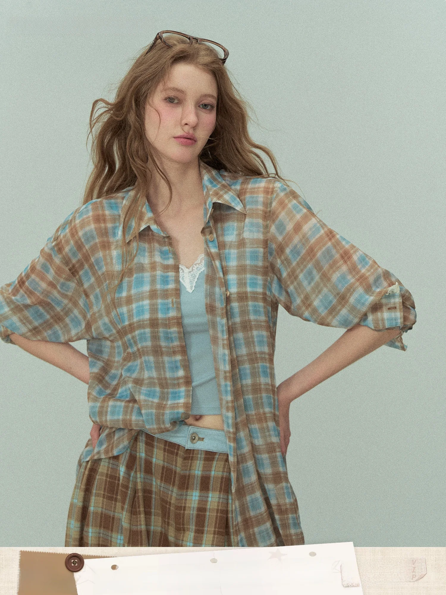 Lulusmiracle Duprin Shirt Lightweight Checkered Sun Protection Loose Style Summer Shirt Coat Women's Fashion Polyester Fiber - AliExpress Shirts & Blouses