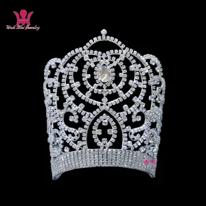 Large Size Pageant Crown Rhinestone Crystal Tiaras and Crowns Bride Wedding Hair Jewelry Big Headdress For Women - AliExpress New Headwear