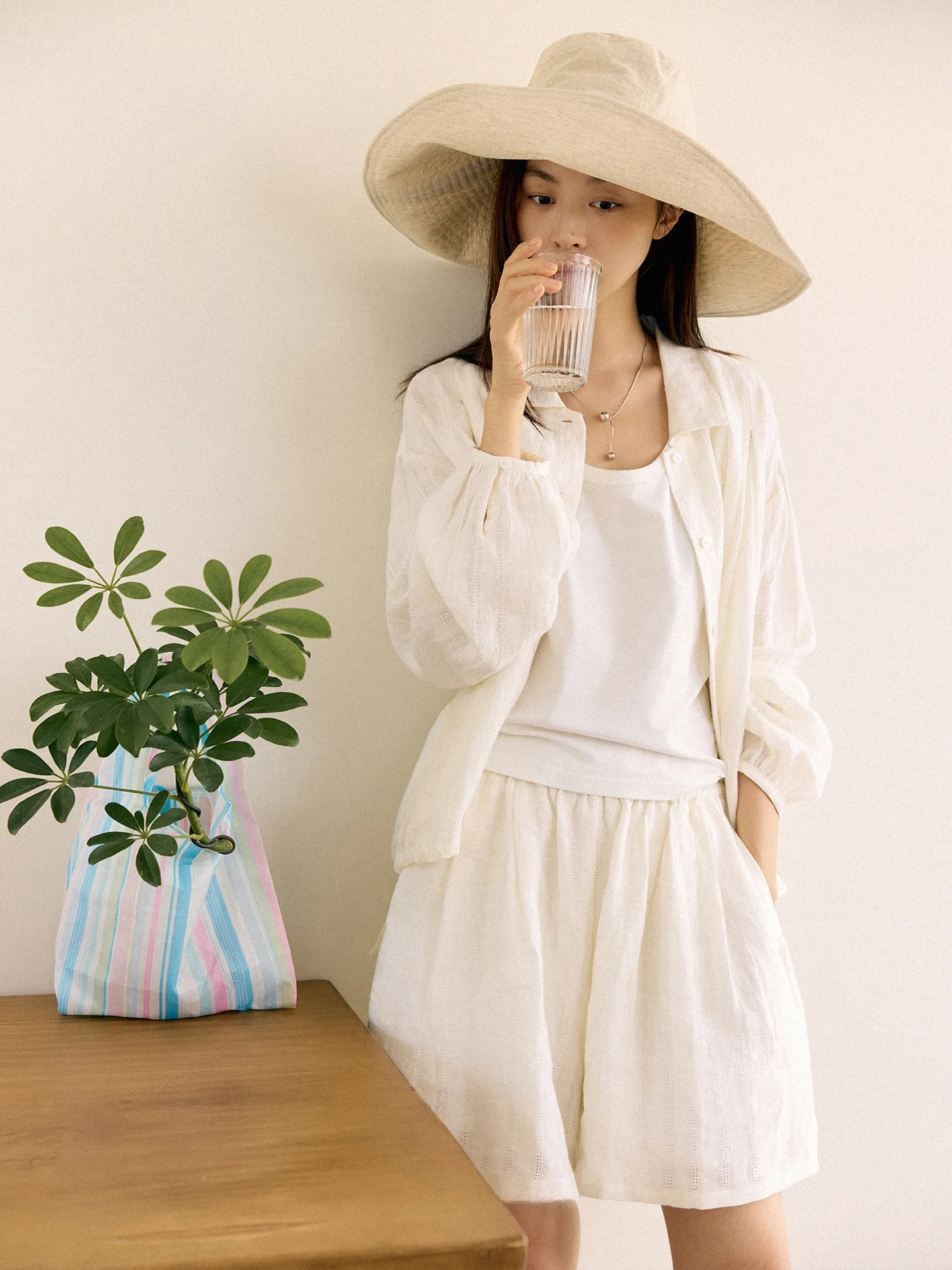 Nianbai Linen Crop Top with Collar Long Sleeve Women's Summer Shirt Adjustable Loose Fit Sun Protection Casual Shorts - AliExpress Shirts & Blouses
