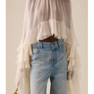 Petrarchan Sonnet Women's Shirt Lace Trim Drapey See through Top French Style Loose Fit Long Sleeve Pure Color Autumn 2024 - AliExpress Shirts & Blouses