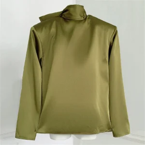 Women's blouse New satin slim fit long sleeved top for spring 2026 Bow collar women's shirt Satin glossy casual women's tops y2k - AliExpress Shirts & Blouses