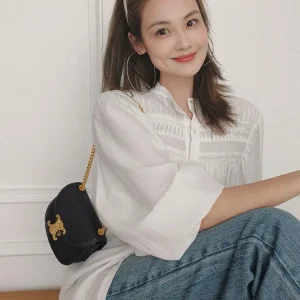 MeiYang French Style Loose Long Sleeve Lace Hollow out Decoration Shirt Gown Women's Premium Fashion Spring Autumn White - AliExpress Shirts & Blouses