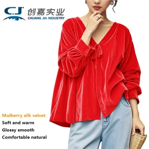100% Natural Silk Velvet Women's Long Sleeve Shirt V-neck Retro Temperament Blouse Loose Large Size Comfortable Women's Clothing - AliExpress Shirts & Blouses