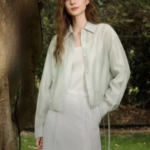 ELLE Women's Linen Collared Shirt Casual Commute Style Summer New Unique Loose Fit Long Sleeve Pure Color Button down Short L... - AliExpress Shirts & Blouses