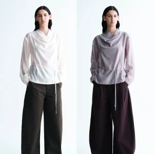 Silk V-Neck Tie Waist Shirt Draped Loose Fit Long Sleeve Women's Casual Shirt Fabric Regular Thickness Non-Stretch - AliExpress Shirts & Blouses