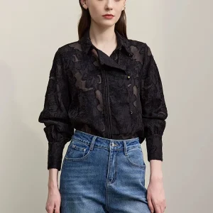 New Chinese Style Long Sleeve Floral Embroidery Shirt Women's Loose Fit Commute Fashion Autumn Top  Brand Nylon Fabric - AliExpress Shirts & Blouses