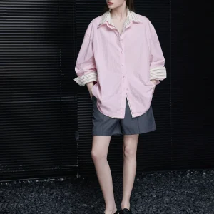 Faionable Casual Long Sve irt Jaet Women's Spring New Sle Patchwork Design Street Sle Loose Fit Breathable Cotton - AliExpress Shirts & Blouses