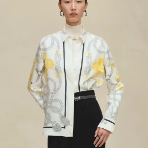 Original Quality Silk Shirt Long Sleeve Printed  Silk Twill Women's Business Casual Shirt Straight Cut OL Style - AliExpress Shirts & Blouses