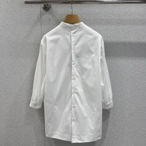 2026 early spring new high-quality pure cotton poplin composite seven quarter sleeve stand up collar top for women's clothing - AliExpress Shirts & Blouses