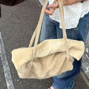 Light Luxury Fashion New Imitation Suede Frosted Suede Single Shoulder Bag Horizontal Square Large Capacity Portable Women's Bag - AliExpress Women's Handbags