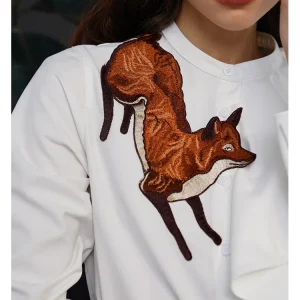 88-96cm Bust Spring Fall Shirts Original Design Women Vintage Elegant Fox Embroidery Asymmetrical Wavy Ruffle Shirts/Blouses - AliExpress Shirts & Blouses
