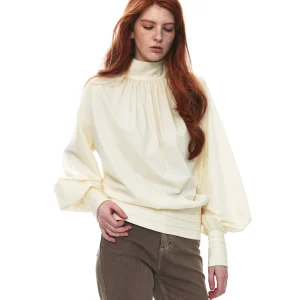 Casual Style Long Sleeve Shirt Women's High Collar Tuck Gown Commute Fashion Single Moment 26AW Loose Fit Autumn Top - AliExpress Shirts & Blouses