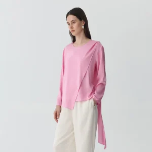 2026 Spring Summer Women Mulberry Silk Blouse Scarf Collar Long Sleeve Loose Luxury Elegant Office Tops Satin Silk Base Shirts - AliExpress Shirts & Blouses