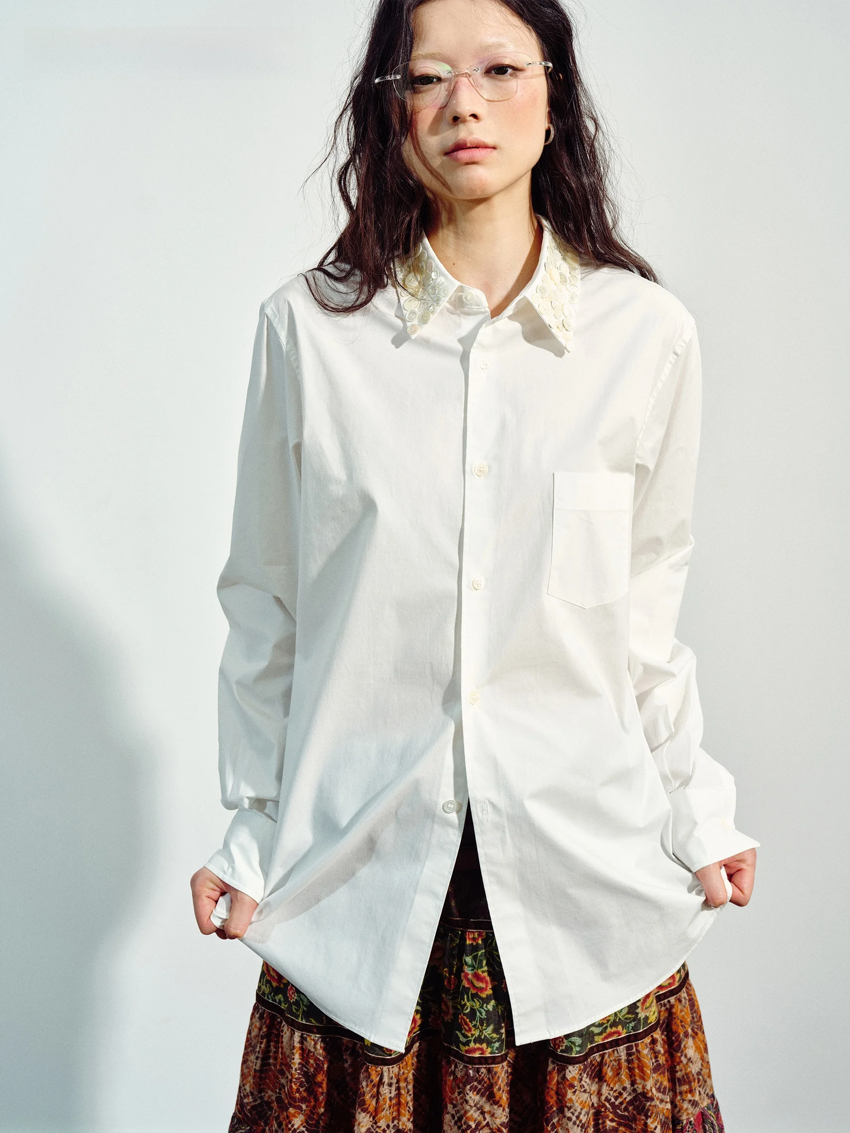 VERMO Classic Practical Heavy Duty Hand Sewn Natural Button Inner Wear Layered White Shirt Women's Fashion Cotton Shirt - AliExpress Shirts & Blouses