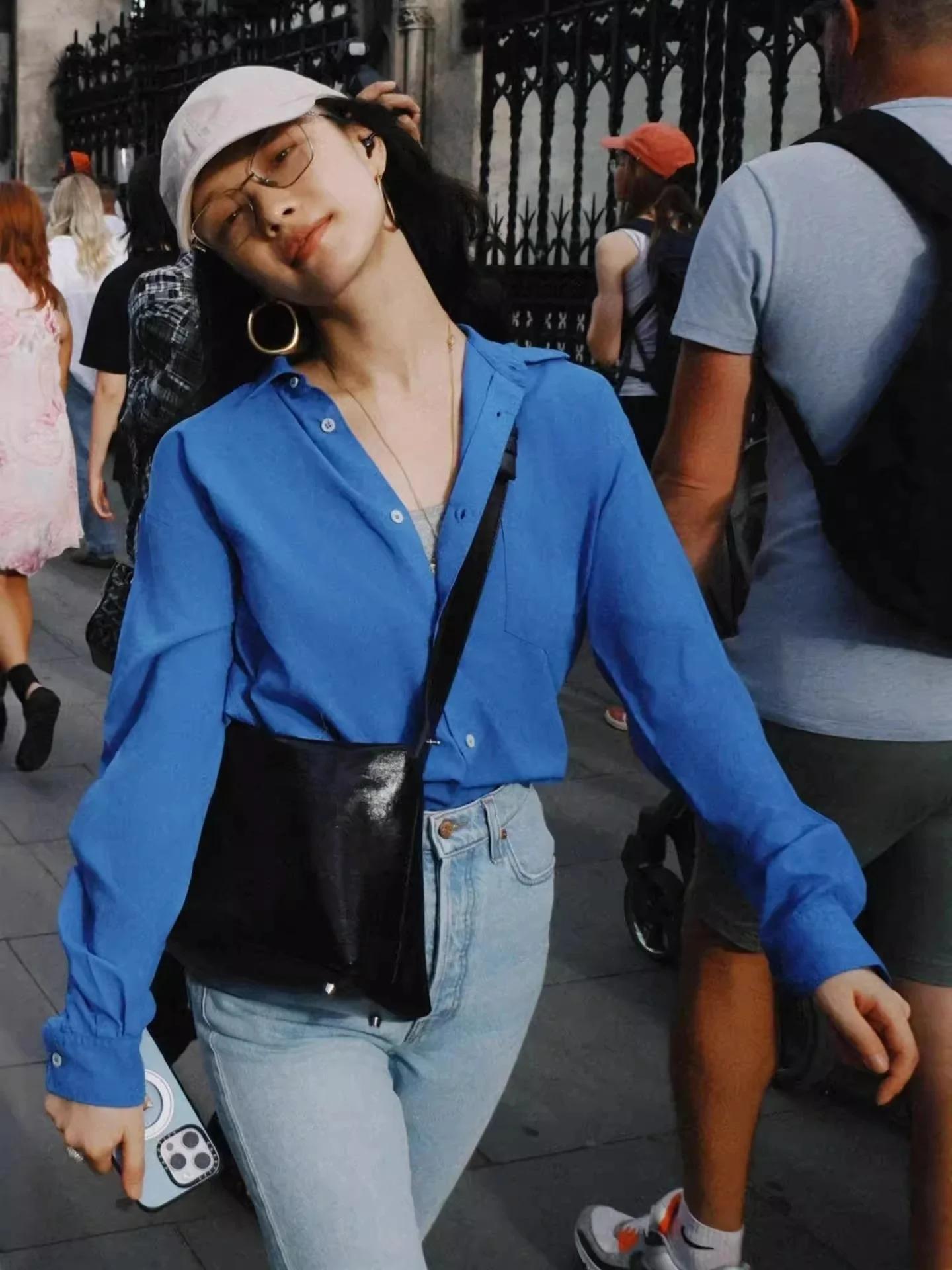 Fashionable Long Sleeve Women's Shirt Inner Wear Layering Klein Blue EXJR Collar Cotton Antifouling Regular Fit Shirt - AliExpress Shirts & Blouses