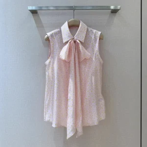 Women Summer Elegant Pink Ditsy Floral Sleeveless Blouse - AliExpress Shirts & Blouses