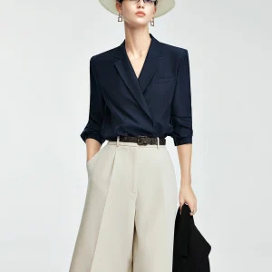 Casual Style Long Sleeve Acetate Satin Shirt Women's Business Suit Collar Commute Shirt Professional Set Loose Fit Cotton Blend - AliExpress Shirts & Blouses