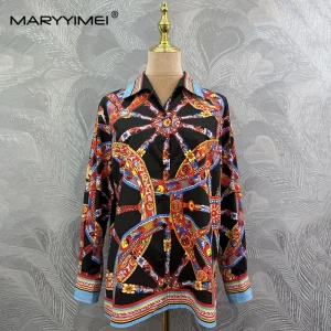MARYYIMEI Casual Printed Cotton Shirt Lapel Long Sleeve Single Breasted Shirt 2026 Autumn Fashion Women's New Style - AliExpress Shirts & Blouses