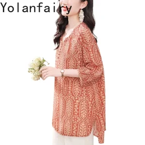 YOLANFAIRY 100% Real Mulberry Silk Shirts for Women Summer 2026 Elegant Lace-up Blouse Woman Clothing Fashion Tops and Blouses - AliExpress Shirts & Blouses