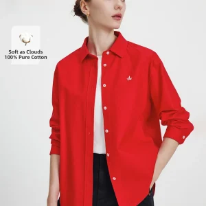 Navigare Red Casual Long Sleeve Cotton Shirt Women's Spring New Style Small Sailboat Design Commute Friendly OL Style Loose Fit - AliExpress Shirts & Blouses
