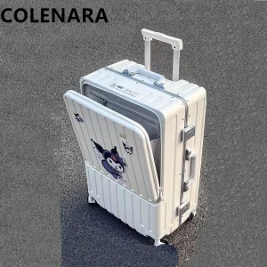 COLENARA Charging Luggage Front Opening Laptop Boarding Case Student Multi-Capacity Trolley Case 20"24 Inch Women's Suitcase - AliExpress Luggage
