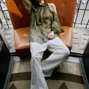 Luna7xi Vintage Neck Hanging Shoulder Bared Long Sleeve Women's Chiffon Top Loose Fit Slimming Meat Covering Casual Style - AliExpress Shirts & Blouses