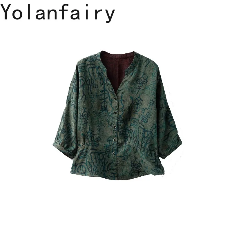 YOLANFAIRY 100% Natural Mulberry Silk Shirt Blouse Women Elegant V Neck Cardigan Coat Xiangyunsha Shirts Summer Top Outerwear - AliExpress Shirts & Blouses