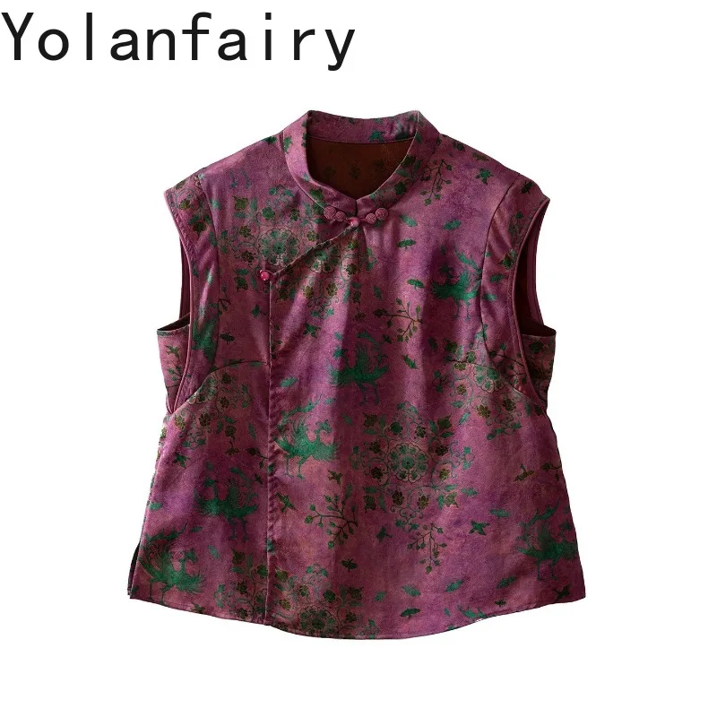YOLANFAIRY 100% Natural Mulberry Silk Shirts Woman Elegant Sleeveless Blouses for Women Stand Collar Xiangsyunsha Silk Tops 2026 - AliExpress Shirts & Blouses