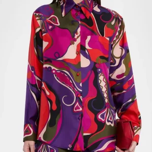 Spring Summer Fashion Vintage Pattern Print Silk Casual Blouses Women's Turn-down Collar Single Breasted Long Sleeve Shirt - AliExpress Shirts & Blouses