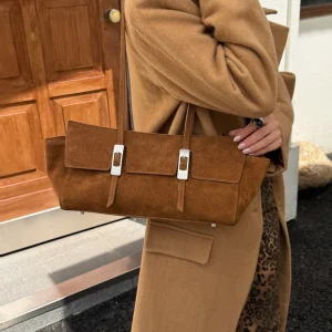 Women's Vintage Suede Leather Shoulder Bag for Woman Luxury Designer Brand Retro Underarm Bag Large Capacity Commuter Handbag - AliExpress Women's Handbags
