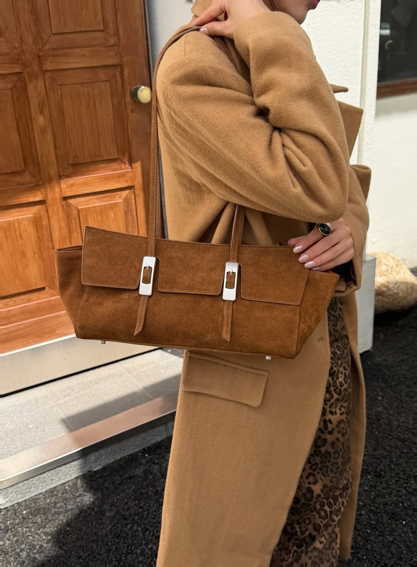 Women's Vintage Suede Leather Shoulder Bag for Woman Luxury Designer Brand Retro Underarm Bag Large Capacity Commuter Handbag - AliExpress Women's Handbags