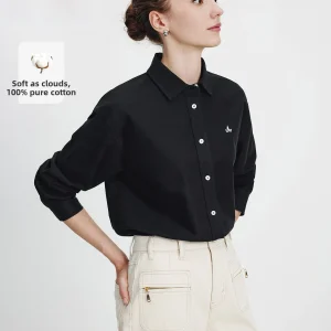 Navigare Pure Cotton Long Sleeve Shirt Women's Top Spring Commute Style Loose Fit OL Fashion round Neck Button up Shirt - AliExpress Shirts & Blouses