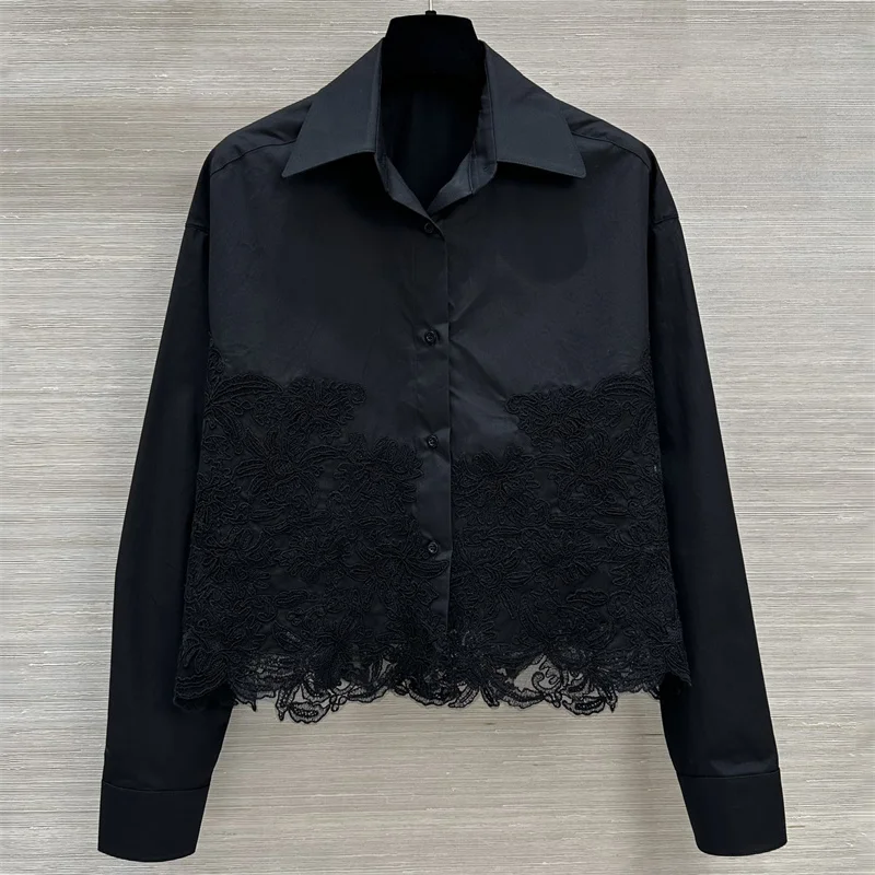 women's shirt 2026 Summer New Lace Flower Embroidered Women's Long Sleeve Top pure cotton women's blouse Casual tops for woman - AliExpress Shirts & Blouses