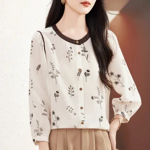 New 100% Real Silk Women's Floral Print Shirt Summer 2026 Elegant Shirts and Blouses Women Loose Tops Woman Casual Blouse - AliExpress Shirts & Blouses