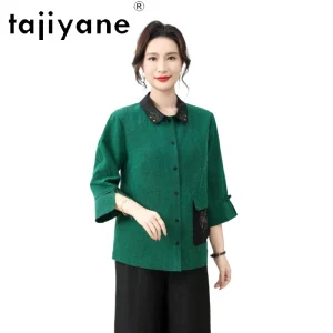 TAJIYANE 100% Mulberry Silk Shirts Women Fashion Green Embroidery Blouse Real Xiangyun Sha Spring Tops 2026 Woman Clothes одежда - AliExpress Shirts & Blouses