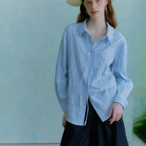 Loose Women's Striped Shirt Oxford Cotton Blend Breathable Comfortable Spring Early Fashion Art Style Button up Long Sleeve - AliExpress Shirts & Blouses